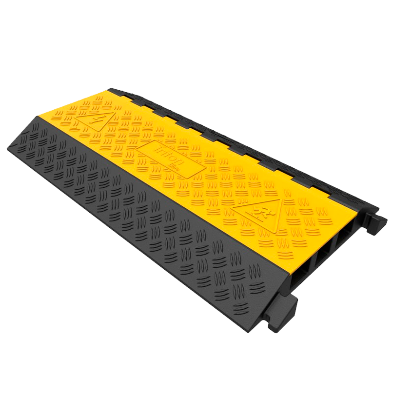 CABLE RAMP 3 CHANNELS 900 mm black colour with yellow cover - Triton Blue